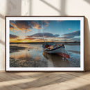 Small Boat At The Beach Sunset Wall Art, Boat Sunset Wall by MyGreatCanvas | Canvas Wall Art Prints | Photo Prints & Wall Decor