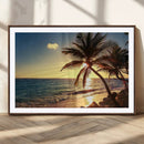 Sunset Palm Trees Wall Art Canvas Print