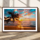 Palm Tree Sunset On The Beach Wall Art Canvas, Framed Palm by MyGreatCanvas | Canvas Wall Art Prints | Photo Prints & Wall Decor