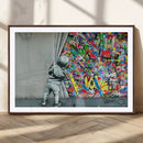 Banksy Colorful Street Graffiti Canvas Wall Art Print, by MyGreatCanvas | Canvas Wall Art Prints | Photo Prints & Wall Decor
