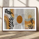 Modern Boho Sun and Leaf Abstract Art – 3-Panel Giclée