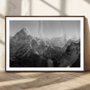 Everest Himalaya Mountain Peaks Black & White Triptych