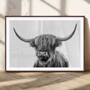 Grayscale Scottish Highland Cow Cattle Art Print Farmhouse by MyGreatCanvas | Canvas Wall Art Prints | Photo Prints & Wall Decor