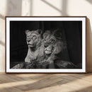 Lion Couple Wall Art Canvas Print – Elegant Black and White