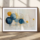 Geometric Blue Orange Abstract Wall Art Canvas, Geometric