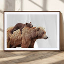 Mother and Baby Bear Canvas Wall Art - Adorable Wildlife