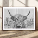 Rustic Charm | Cow Longhorn Black White Bighorn Wall Art