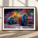 Abstract Graffiti Barbell Canvas Wall Art – Urban Fitness