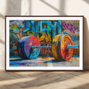 Fitness Gym Barbell Graffiti Wall Art Canvas Print