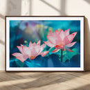 Pink Lotus Flower Canvas Wall Art | Vibrant Floral Wall
