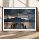 Mountain Lake Wood Pier Canvas Wall Art Nature Lake Print