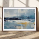 Abstract Ocean Canvas Wall Art - Coastal Blue and Gold