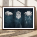 3 Piece Indigo Cloud Wall Art, Thunderstorm Moon Cloud by MyGreatCanvas | Canvas Wall Art Prints | Photo Prints & Wall Decor