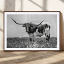 Texas Black White Highland Longhorn Cow Wall Art Canvas by MyGreatCanvas | Canvas Wall Art Prints | Photo Prints & Wall Decor