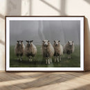 Flock of Sheep in a Mystical Fog – Pastoral Wall Art Canvas by MyGreatCanvas | Canvas Wall Art Prints | Photo Prints & Wall Decor
