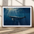 Whale under Ocean Wall Art Canvas Print
