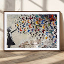 Banksy Graffiti Wall Art Canvas Print: Girl Releasing