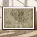 Vintage Middle Earth Map Wall Art Canvas – Lord of the Rings