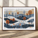 Abstract Winter Landscape Canvas Wall Art Print -  Large