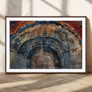 Abstract Tree Ring Wall Art, Colorful Framed Tree Ring Wall