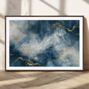 Large Abstract Print - Luxe Blue and Gold Abstract Canvas