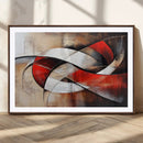 Abstract Wall Art - Modern Red and White Canvas Wall Art