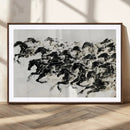 Abstract Horse Wall Art Canvas Print - Dynamic Black Ink