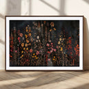Dark Floral Canvas Wall Art - Moody Botanical Flower Print -