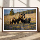 Grizzly Bear Family Wall Art Canvas Print – Majestic by MyGreatCanvas | Canvas Wall Art Prints | Photo Prints & Wall Decor