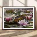 Lotus Flower Wall Art Canvas Print, Water Lily Large Wall