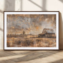 Rustic Farmhouse Wall Art Canvas Print | Barn and Field