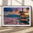 Mount Fuji Cherry Blossom Wall Art Canvas Print – Framed