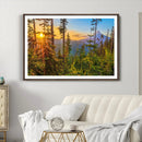 Forest Sunset Wall Art Canvas Print – Green Pines Sunset
