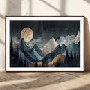 Moonlit Mountain Wall Art Canvas Print – Silhouetted Pines
