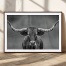 Texas Longhorn Wall Art Canvas Print – Framed Western Bull