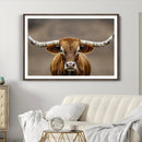 Texas Longhorn Wall Art Canvas Print – Brown Bull Rustic