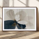 Minimal Flower Wall Art Canvas Print – Framed Beige Bloom