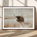 Texas Longhorn Wall Art Canvas Print – Framed Brown Horned
