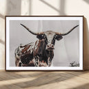 Texas Longhorn Wall Art Canvas Print – Framed Spotted Bull by MyGreatCanvas | Canvas Wall Art Prints | Photo Prints & Wall Decor