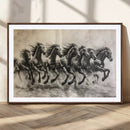 Running Horses Wall Art Canvas Print – Framed Monochrome by MyGreatCanvas | Canvas Wall Art Prints | Photo Prints & Wall Decor