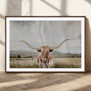 Texas Longhorn Wall Art Canvas Print – Framed Western Cow