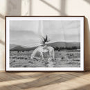 White Horse Wall Art Canvas Print – Framed Woman Rider