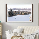 Snowy Mountain Wall Art Canvas Print – Framed Ski Slope
