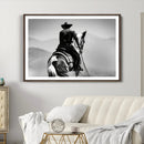 Western Wall Art Canvas Print – Framed Cowboy and Horse