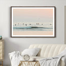 Pastel Ocean Wall Art Canvas Print – Framed Soft Sunset Calm