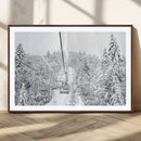 Snowy Ski Lift Wall Art – Framed Winter Mountain Canvas by MyGreatCanvas | Canvas Wall Art Prints | Photo Prints & Wall Decor