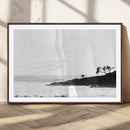 Surfer Cliffs Wall Art Canvas Print – Framed Black White by MyGreatCanvas | Canvas Wall Art Prints | Photo Prints & Wall Decor