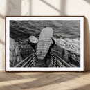 Black White Surfing Wall Art Canvas Print – Framed Coastal by MyGreatCanvas | Canvas Wall Art Prints | Photo Prints & Wall Decor