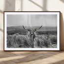 Monochrome Highland Cow Wall Art Canvas Print – Framed by MyGreatCanvas | Canvas Wall Art Prints | Photo Prints & Wall Decor
