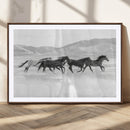 Wild Horses Running Wall Art Canvas Print, Framed Black by MyGreatCanvas | Canvas Wall Art Prints | Photo Prints & Wall Decor